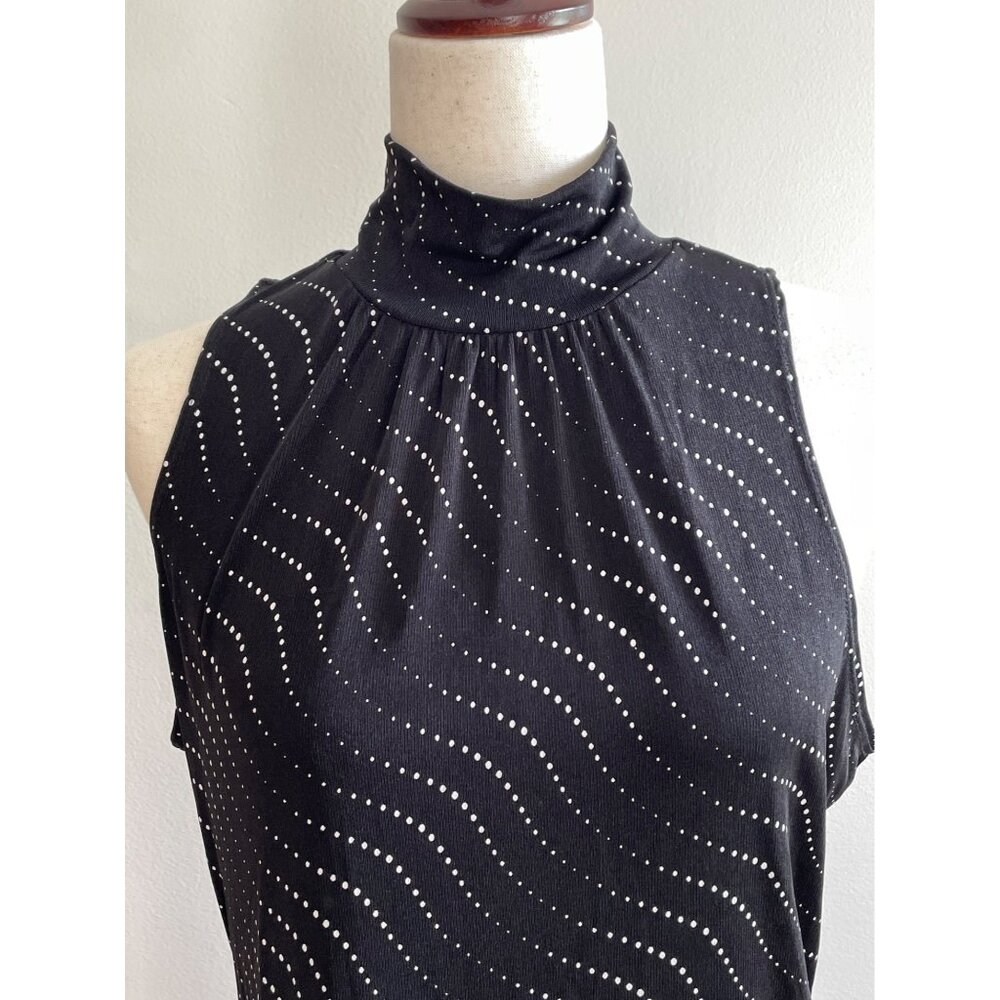 Y2K Stephen and Casey Turtleneck Sleeveless Top Womens L Black Made in USA